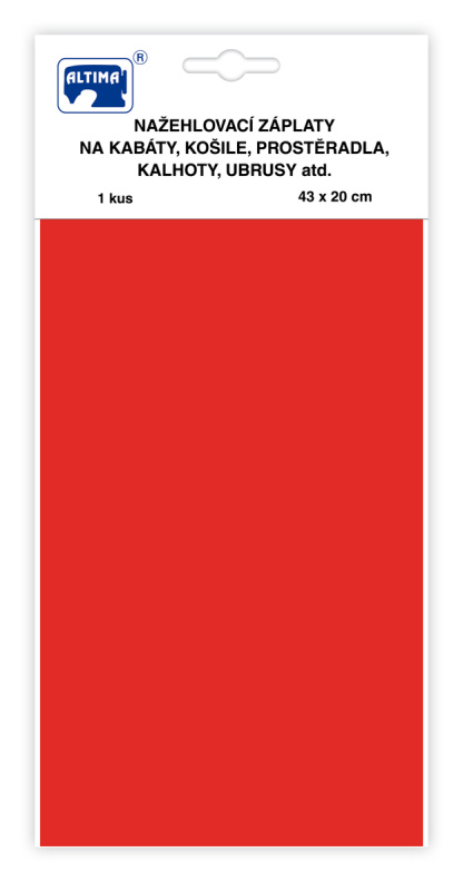 Nažehľovacie záplaty jednofarebné veľké - červená - visačka